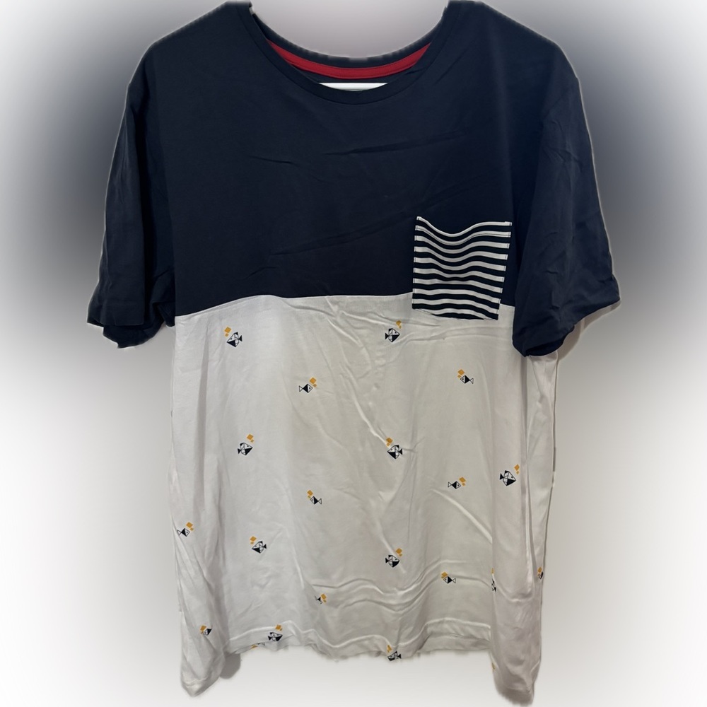 Denim & Flower Navy and White Short Sleeve Tee